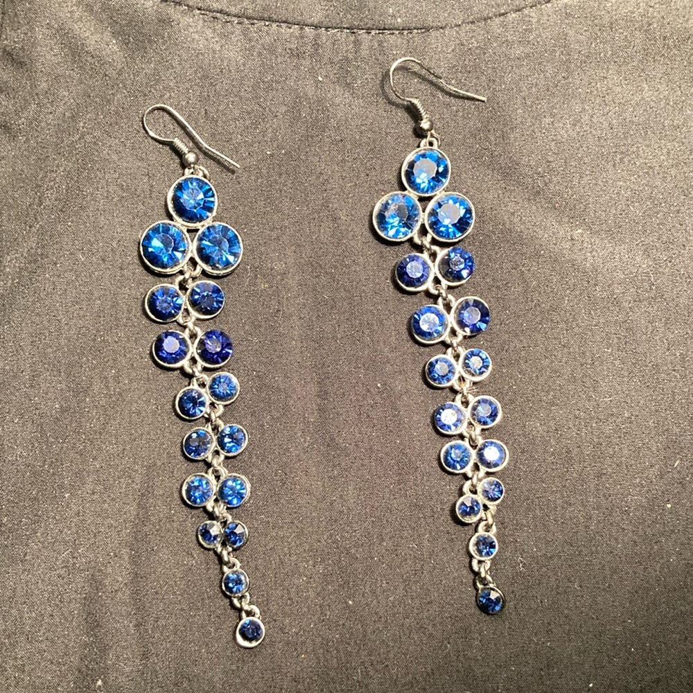 Blue Dangly Earrings